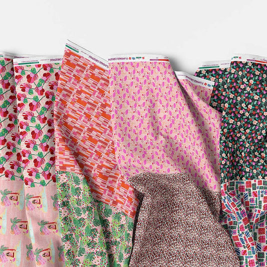 Flamingo Christmas - Flat Fat Stack 8 PC - Fat Quarter Bundle (Preorder)
