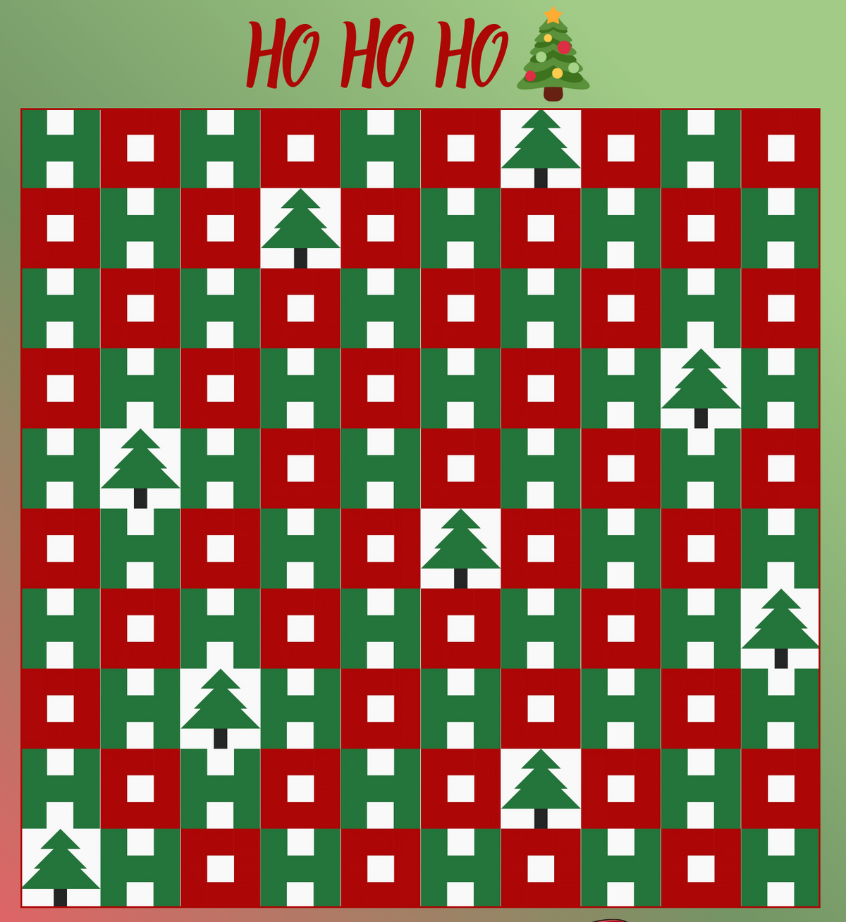 HO HO HO 🎄Quickie Quilt Pattern Post Card by The Bear Quilter (Set of 5)