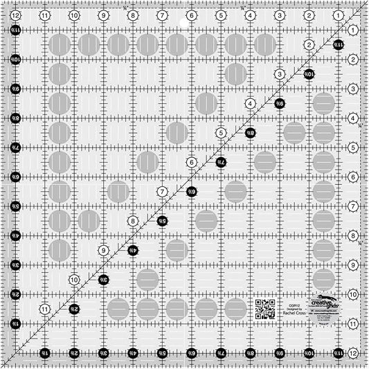 Creative Grids Quilt Ruler 12-1/2in x 12-1/2in Square