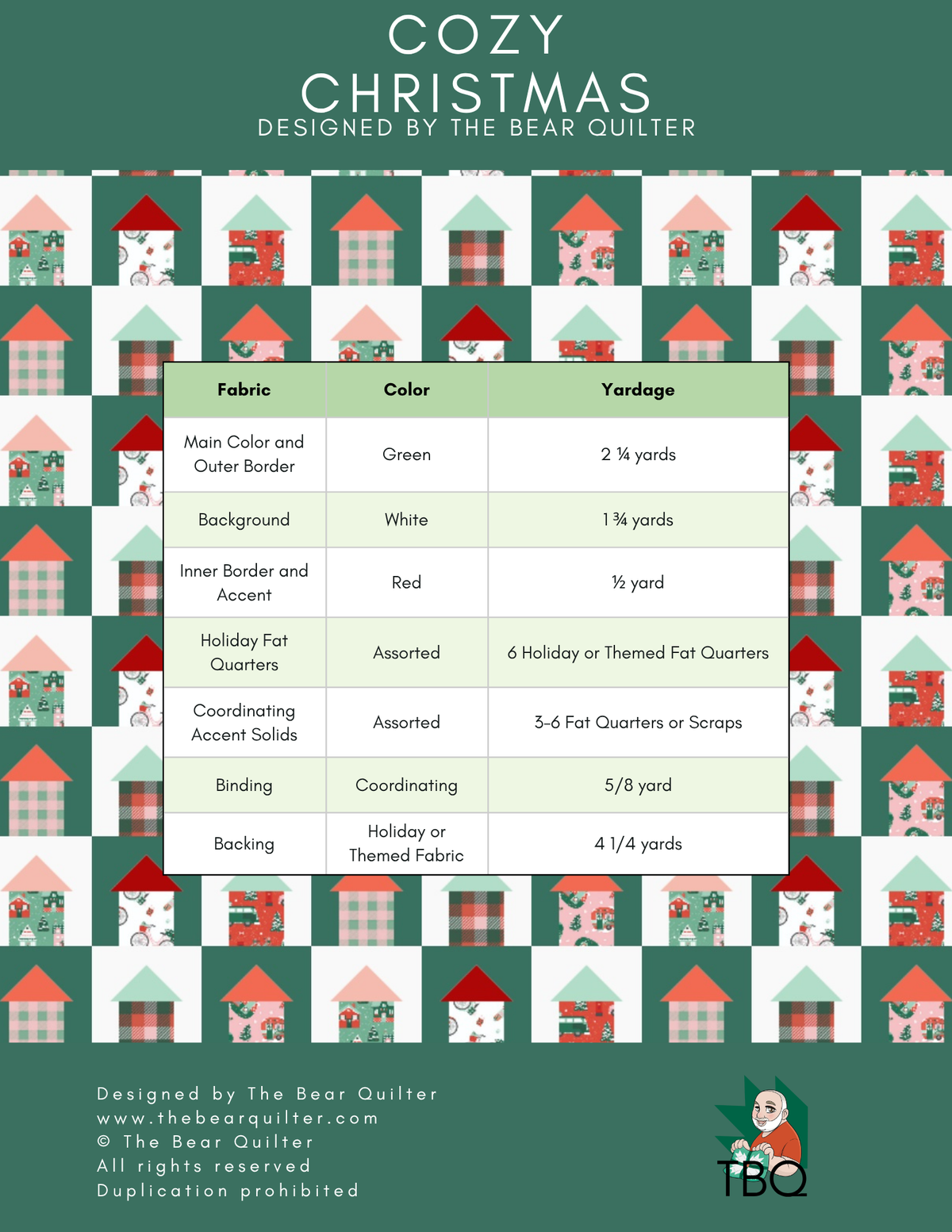 Cozy Christmas Quilt Pattern (Paper - Preorder)