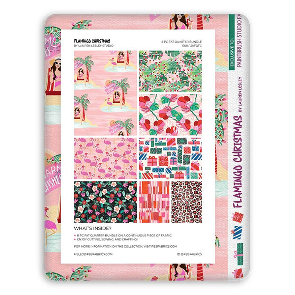Flamingo Christmas - Flat Fat Stack 8 PC - Fat Quarter Bundle (Preorder)
