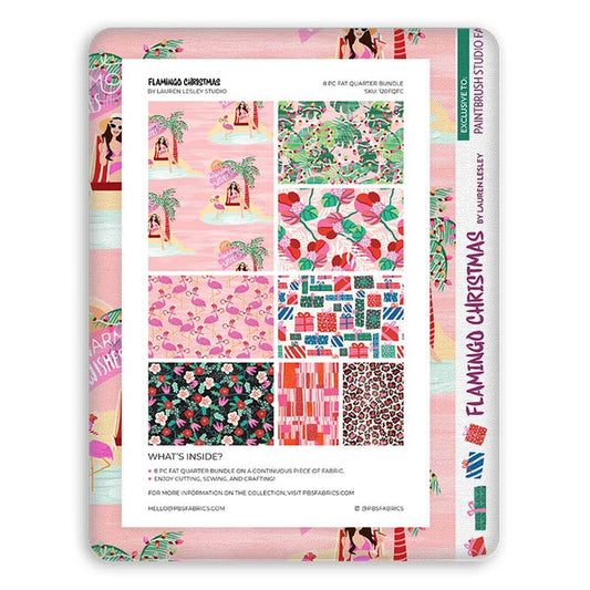 Flamingo Christmas - Flat Fat Stack 8 PC - Fat Quarter Bundle (Preorder)