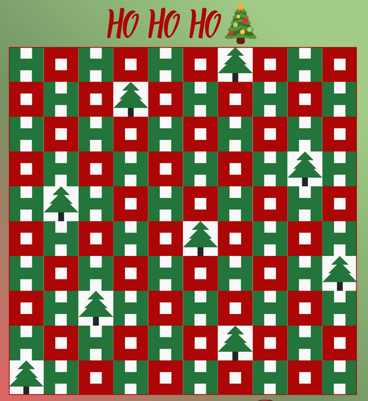 HO HO HO 🎄Quickie Quilt Pattern Post Card by The Bear Quilter (Set of 5)