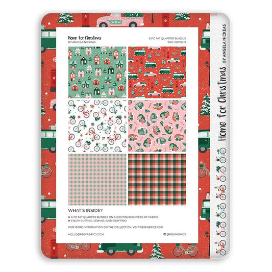 Home For Christmas - Flat Fat Stack 6 PC - Fat Quarter Bundle
