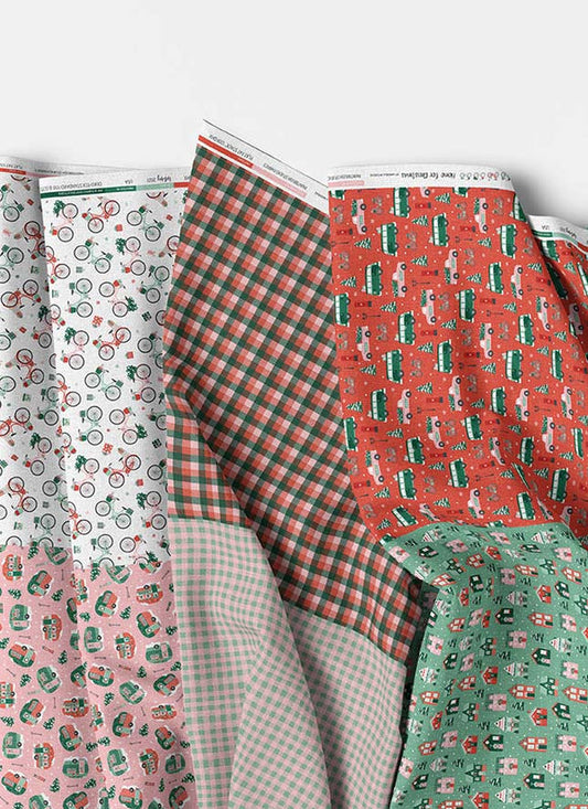Home For Christmas - Flat Fat Stack 6 PC - Fat Quarter Bundle