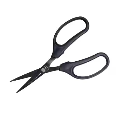 Black scissors on a white background