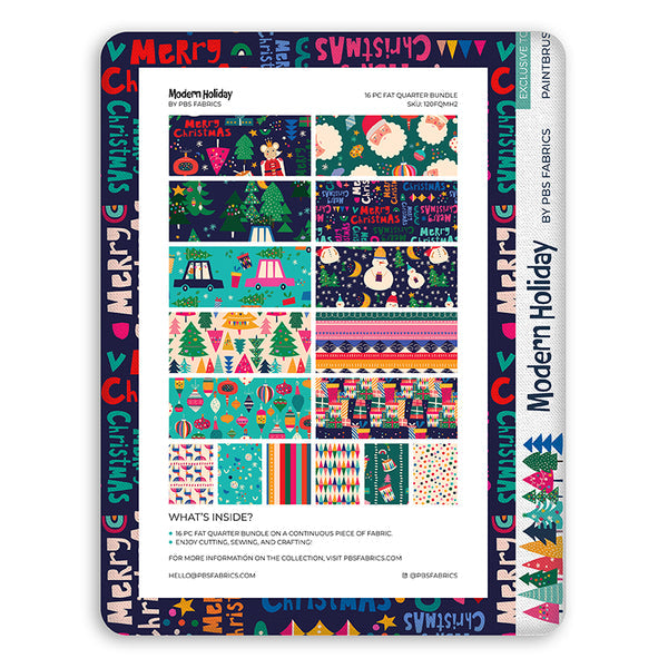 Modern Holiday - Flat Fat Stack 16 PC - Fat Quarter Bundle